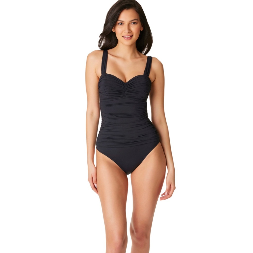 BLEU ROD BEATTIE Kore Shirred Underwire One-Piece black